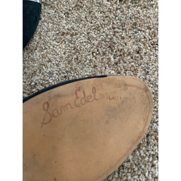 Sam Edelman Aster Black Leather Chrome Toe Flat Slip on 6.5 M Womens Loafer - Picture 7 of 10